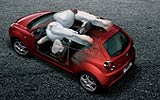 Alfa Romeo MiTo. Modelo 2009. Imagen t�cnica. Airbags frontales, laterales y de cortinilla.