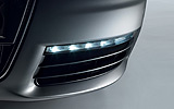 Audi S6 Avant. Modelo 2009. Imagen. Familiar. Frontal. Detalle. Leds. Luz diurna. Plata akoya metalizado.
