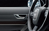 Audi S6. Modelo 2009. Imagen. Interior. Detalle volante. Manecilla
