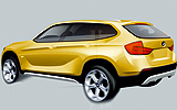 BMW Concept X1. Prototipo 2008. Imagen. Exterior. Dibujo. Lateral posterior.