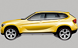 BMW Concept X1. Prototipo 2008. Imagen. Exterior. Dibujo. Lateral.
