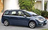 Citro�n C4 Grand Picasso. Modelo 2008. Imagen. Exterior. Frontal lateral. Coche parado. Carretera. Gris Icaro Metalizado.