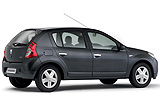 Dacia Sandero. Modelo 2009. Imagen exterior. Lateral. Coche parado. Estudio.