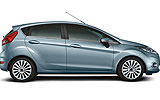 Ford Fiesta. Modelo 2009. 5 puertas. Imagen. Lateral. Coche parado. Estudio. Color Azul �rtico Metalizado.