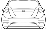 Ford Fiesta. Modelo 2009. Imagen. T�cnica. Dibujo. Posterior.