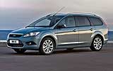 Ford Focus. Modelo 2008. Carrocer�a familiar. Sportbreak. Imagen. Lateral frontal. Est�tica. Carretera. Azul �rtico.