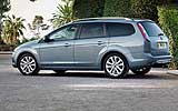 Ford Focus. Modelo 2008. Carrocer�a familiar. Sportbreak. Imagen. Lateral. Est�tica. Carretera. Azul �rtico.