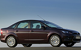 Ford Focus. Modelo 2008. Sed�n. Imagen. Lateral. Est�tico. Carretera. Negro morello. Llanta 17 pulgadas multirradio.