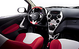 Ford Ka Grand Prix. Modelo 2009. Imagen. Interior. Salpicadero. Volante. Consola central. Palanca de cambios manual.