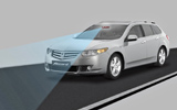 Honda Accord. Modelo 2008. Imagen. T�cnica. Sistema de mantenimiento de carril (LKAS). Dibujo frontal - lateral.