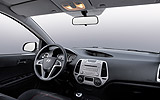 Hyundai i20. Modelo 2009. Imagen interior. Salpicadero. Consola central. Cuadro de mandos.