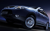 Hyundai ix55. Modelo 2009. Imagen. Exterior. Lateral frontal. Movimiento. Carretera.