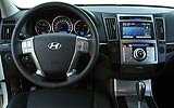 Hyundai ix55. Modelo 2009. Imagen. Interior. Mandos en el volante. Panel de instrumentaci&oacute;n. Consola central.