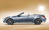 Infiniti G37 Cabrio. Modelo 2009. Imagen. Exterior. Lateral. Coche parado. Estudio. Descapotado. Gris.