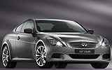 Infiniti G37 Coup�. Modelo 2009. Imagen exterior. Frontal lateral. Coche parado. Estudio. Platinum Graphite.
