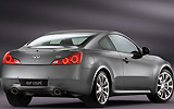 Infiniti G37 Coup�. Modelo 2009. Imagen exterior. Posterior lateral. Cohce parado. Estudio. Platinum Graphite.