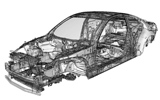 Infiniti G37 Coup�. Modelo 2009. Imagen t�cnica. Radiograf�a. Chasis.