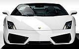Lamborghini Gallardo LP 560-4 Spyder. Modelo 2009. Imagen exterior. Frontal. Coche parado. Estudio. Blanco
