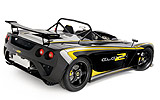Lotus 2-Eleven. Gama 2008. Imagen. Cenital posterior lateral. Coche parado. Estudio. Biplaza.