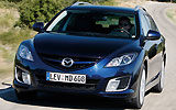 Mazda6 Wagon. Modelo 2008. Kit deportivo (SAP). Imagen. Exterior. Frontal. Coche en movimiento. Carretera.