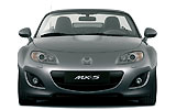 Mazda MX-5. Soft Top. Modelo 2009. Imagen exterior. Frontal. Coche parado. Descapotado. Estudio. Gris