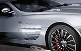 Mercedes-Benz SLR McLaren Roadster 722 S. Modelo 2009. Imagen. Lateral. Detalle llanta. Gris.