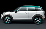 Mini Crossover Concept. Modelo 2009. Imagen. Lateral. Coche parado. Estudio.
