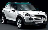 Mini Crossover Concept. Modelo 2009. Imagen. Lateral- Frontal. Coche parado. Estudio.