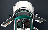 Mini Crossover Concept. Modelo 2009. Imagen. Cenital. Coche parado. Estudio. Capota plegable. Puertas asim�tricas abiertas.