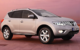 Nissan Murano. Modelo 2009. Imagen. Lateral- frontal. Parado. Carretera. Gris.
