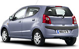 Nissan Pixo. Modelo 2009. Imagen. Exterior. Lateral posterior. Coche parado. Estudio.
