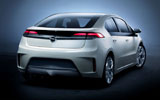 Opel Ampera. Prototipo 2009. Imagen. Exterior. Posterior lateral. Coche parado. Estudio.