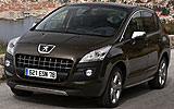 Peugeot 3008. Modelo 2009. Imagen. Exterior. Frontal lateral. Coche parado. Carretera.
