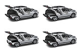 Peugeot 3008. Modelo 2009. Imagen. T�cnica. Posibilidad de configuraci�n del maletero.
