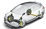 Peugeot 3008. Modelo 2009. Imagen. T�cnica. Suspensi�n delantera y trasera.