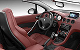 Peugeot 308 CC. Modelo 2009. Imagen. Interior. Volante. Navegador. Palanca de cambios autom�tica. 