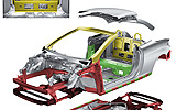  Peugeot 308 CC. Modelo 2009. Imagen. T�cnica.Refuerzos estructurales carrocer�a. 