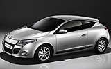 Renault M�gane Coup�. Modelo 2009. Imagen exterior. Tres puertas. Lateral. Coche parado. Estudio. Gris.