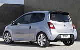Renault Twingo RS. Modelo 2009. Imagen. Lateral- posterior. Coche parado. Llantas aleaci�n 16 pulgadas. Dark metal grey.