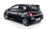 Renault Twingo RS. Modelo 2009. Imagen. Lateral- posterior. Coche parado. Llantas de aleaci�n 17 pulgadas. Estudio. Nacr� black.