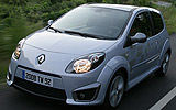 Renault Twingo RS. Modelo 2009. Imagen. Frontal- lateral. Movimiento. Llantas aleaci&oacute;n 16 pulgadas. Dark metal grey.