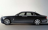Rolls-Royce 200EX. Prototipo 2009. Imagen exterior. Lateral. Coche parado. Estudio. Gris.
