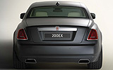 Rolls-Royce 200EX. Prototipo 2009. Imagen exterior. Posterior. Coche parado. Estudio. Gris.