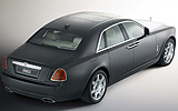 Rolls-Royce 200EX. Prototipo 2009. Imagen exterior. Posterior lateral cenital. Coche parado. Estudio. Gris.