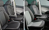 Seat Ibiza. Modelo 2008. Imagen. Interior. Asientos delanteros con reposa brazos. Tapicer�a CV Sport y CV Stylance.