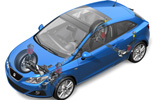 Seat Ibiza. Modelo 2008. Imagen. T�cnica. Radiograf�a. Suspensi�n. Amortiguadores. Techo solar el�ctrico panor�mico.