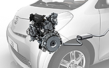 Toyota iQ. Modelo 2009. Imagen t�cnica. Radiograf�a motor. D-4D.