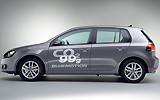 Volkswagen Golf. Modelo 2009. Bluemotion. Imagen. Exterior. Lateral. Coche parado. Estudio. Gris.