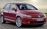 Volkswagen Golf Plus. Modelo 2009. Imagen. Exterior. Lateral frontal. Coche parado. Carretera.