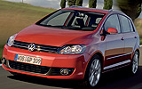 Volkswagen Golf Plus. Modelo 2009. Imagen. Exterior. Frontal lateral. Coche en movimiento. Carretera.
